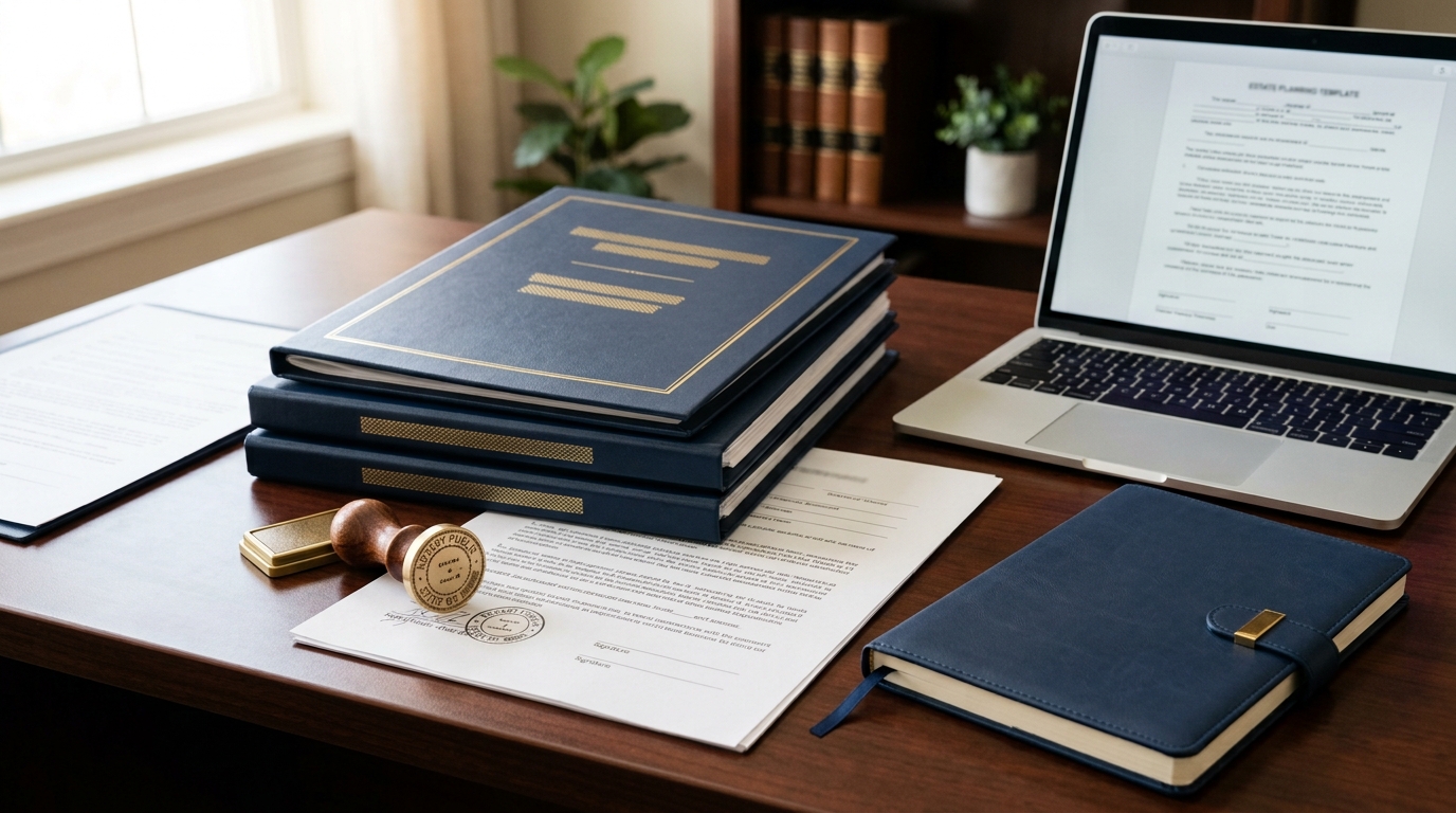 Organized estate planning documents and digital account information